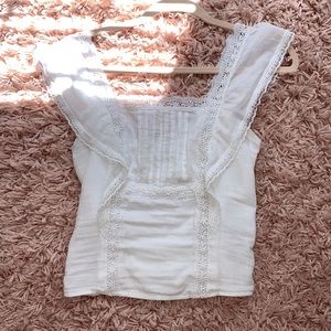 Brand new white ruffle Abercrombie & Fitch top